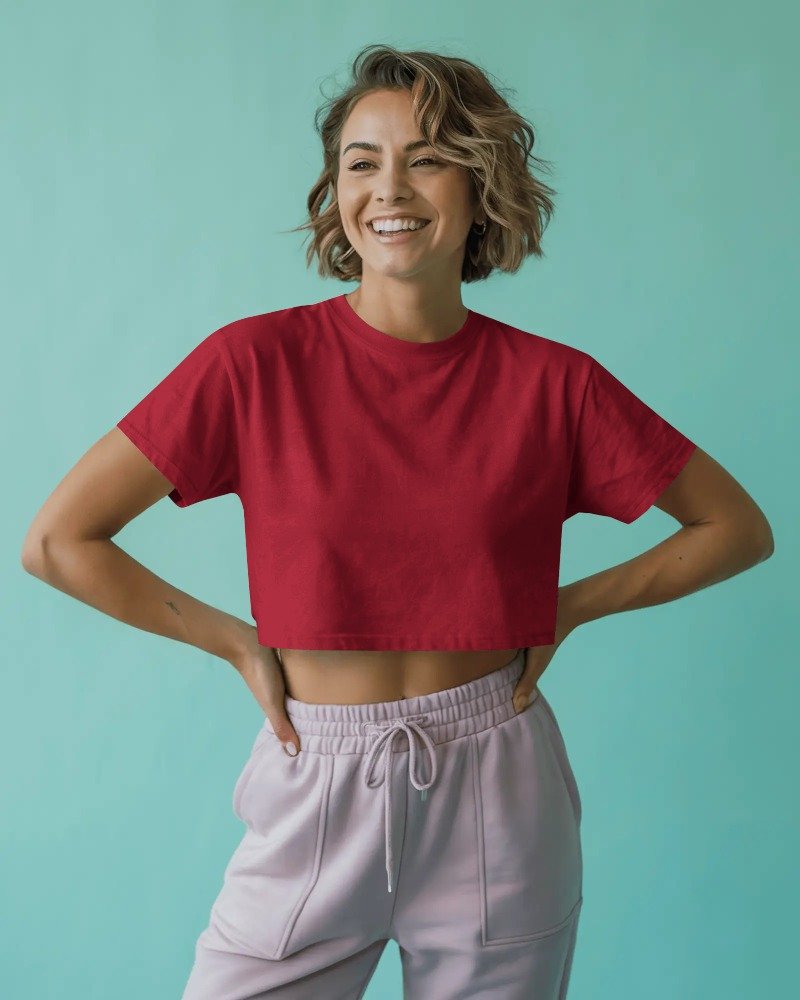 Plain Crop Tops (Women)_01_Red
